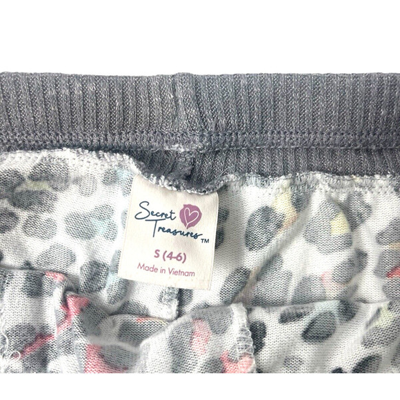 Secret Treasures Animal Leopard Print Sleep Shorts Soft Sz Small 4/6 White - Picture 4 of 8